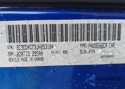 2018 Dodge Charger R/T Rwd из США, поврежденный, VIN 2C3CDXCT3JH253184